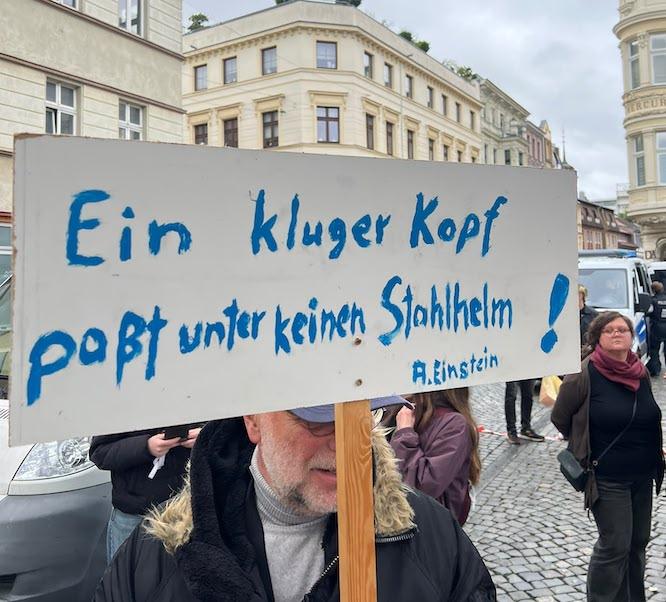 Ein Foto vom Protest auf dem Cottbuser Altmarkt