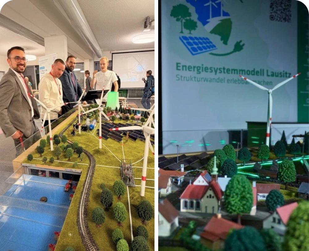 Erzeugung, Speicherung & Nutzung Erneuerbarer – wie hängt alles zusammen? Begreifbar macht dies das Energiesystemmodell Lausitz, das am Tag der offenen Tür präsentiert wird.