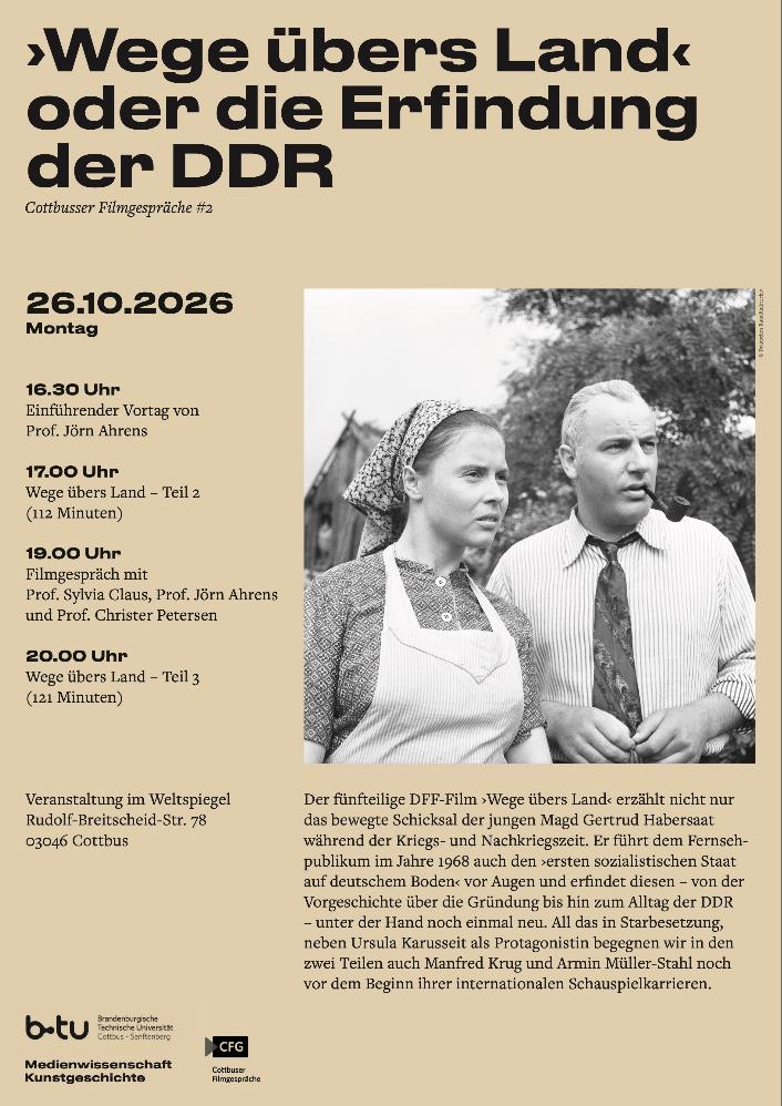 Plakat zu den Cottbuser Filmgesprächen. 