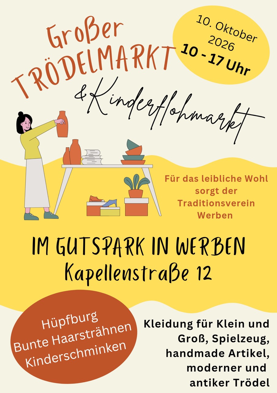 Großer Trödelmarkt & Kindeflohmarkt in Werben
